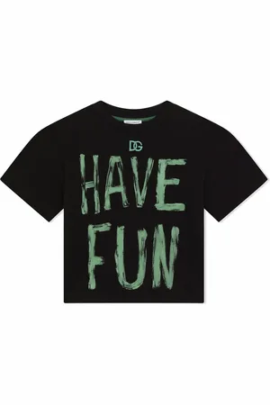 Dolce & Gabbana T-Shirt mit "Have Fun"-Stickerei