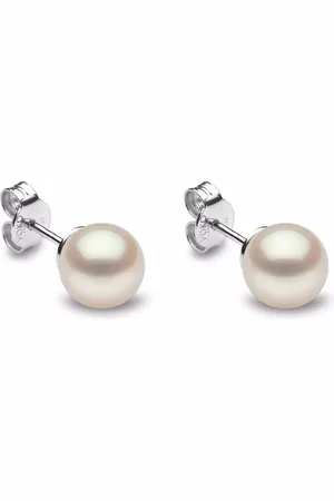 Yoko London 18kt Classic Weißgoldohrstecker mit Süßwasserperle 8mm