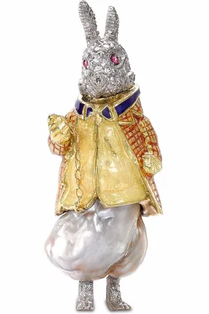 Pragnell 18kt Edwardian Goldbrosche mit Diamanten