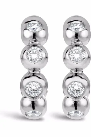 Pragnell 18kt Weißgoldcreolen mit Diamanten