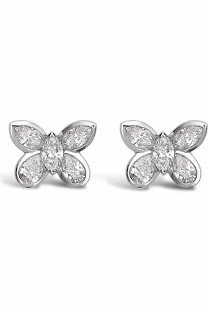 Pragnell 18kt Weißgoldohrringe im Schmetterling-Design mit Diamanten