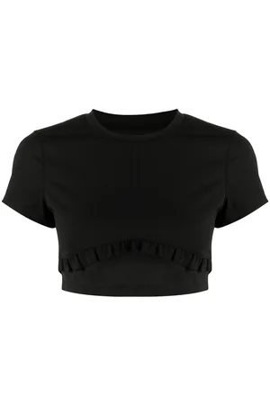 Onefifteen Cropped-T-Shirt mit Rüschenbesatz