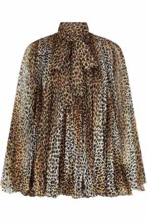 Dolce & Gabbana Faltenkleid mit Leoparden-Print
