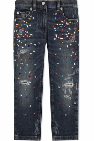 Dolce & Gabbana Distressed-Jeans mit Perlen