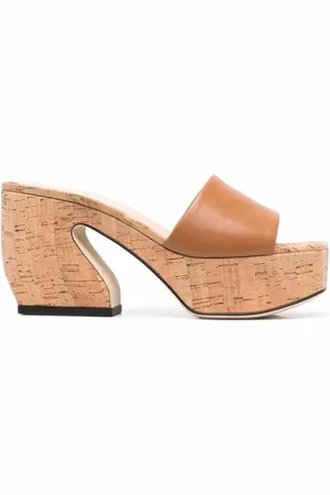 SI ROSSI Cork platform mules