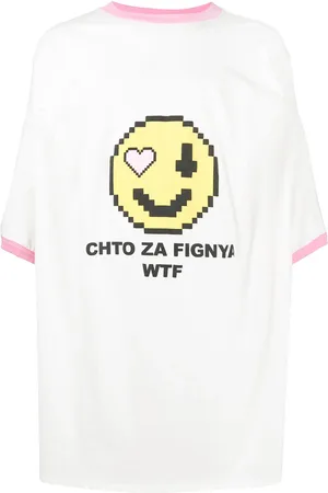 Natasha Zinko T-Shirt mit Smiley-Print