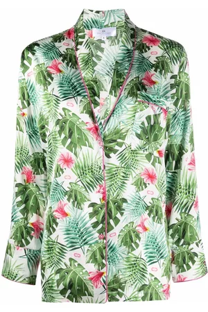 DEE OCLEPPO Pyjama mit Palmen-Print
