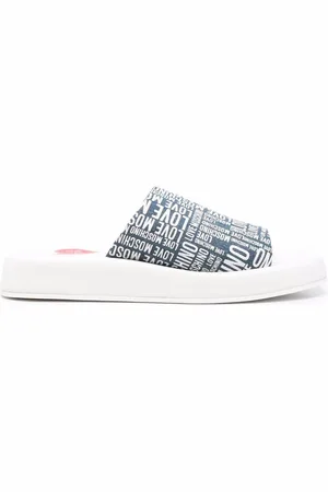 Moschino Pantoletten mit Logo-Print