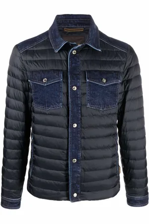 MOORER Gefütterte Jacke mit Jeansdetail