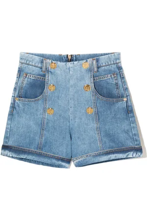 Balmain Jeans-Shorts mit Zierknöpfen