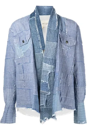 GREG LAUREN Jeansjacke im Patchwork-Look