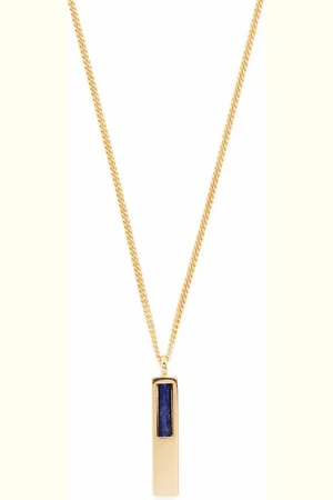 TOM WOOD Vergoldete Halskette mit Lapislazuli