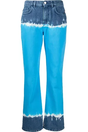 Alberta Ferretti Schlagjeans mit Batikmuster