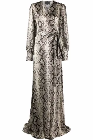 Philipp Plein Seidenkleid mit Pythonleder-Print
