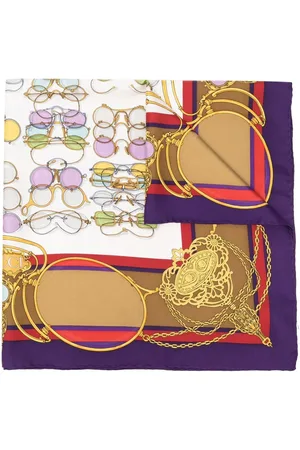 Gucci 1990s Seidenschal mit Sonnenbrillen-Print
