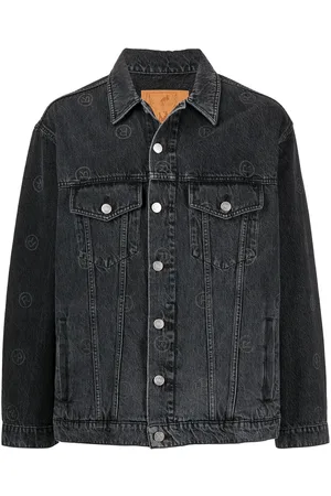 MARTINE ROSE Jeansjacke mit Logo-Print