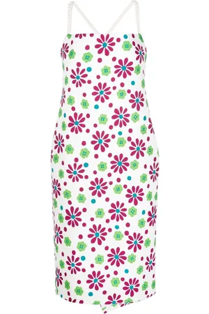 Saint Laurent Knielanges Kleid mit Blumen-Print