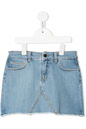 Palm Angels Jeans-Minirock mit Fransen