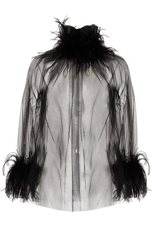 Styland Bluse mit Federn