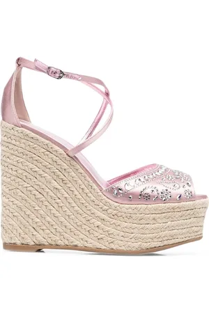 LE SILLA Kristallverzierte Sandalen mit Wedge