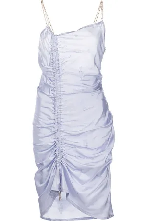 GCDS Gerafftes Kleid mit Kristallträgern
