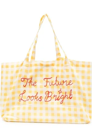 Mini Rodini Karierter Shopper mit Stickerei