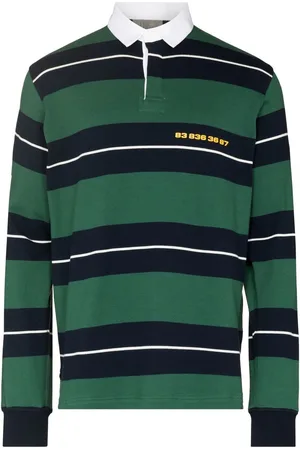 VTMNTS Gestreiftes Poloshirt mit Barcode-Print
