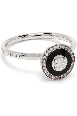 SELIM MOUZANNAR 18kt Weißgoldring mit Diamanten und Emaille
