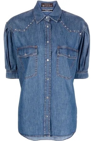Jacob Cohen Jeanshemd mit Kristallen