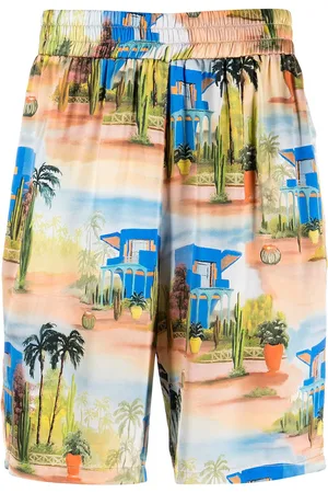 Les Benjamins Shorts aus Seide mit tropischem Print