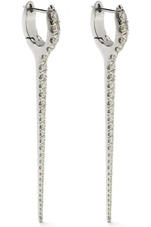 Melissa Kaye 18kt Lola Needle Weißgoldohrringe mit Diamanten