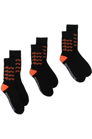 Natasha Zinko 3er-Set Socken mit "Angry"-Print