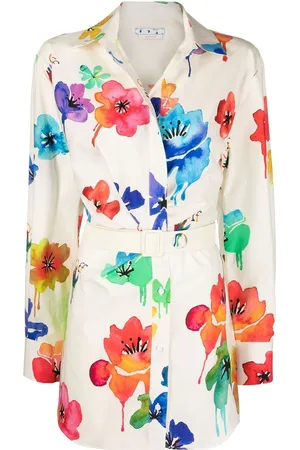 OFF-WHITE Hemdkleid mit Blumen-Print