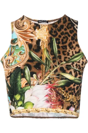 Philipp Plein Cropped-Top mit Blumen