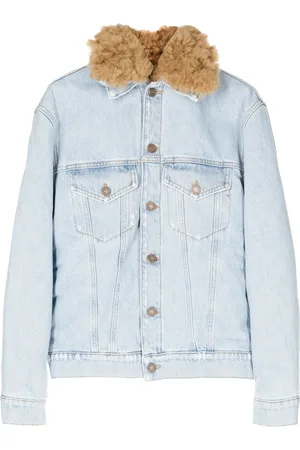 ERL Jeansjacke mit Pelzkragen