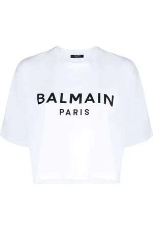 Balmain Cropped-T-Shirt mit Logo