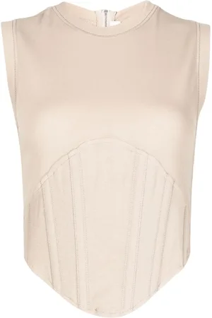 DION LEE Fein geripptes Top