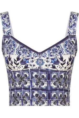 Dolce & Gabbana Cropped-Top mit Majolica-Print