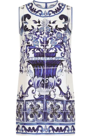 Dolce & Gabbana Langes Top mit Majolica-Print