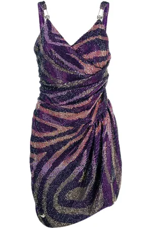 Philipp Plein Kristallverziertes Kleid mit Zebra-Print