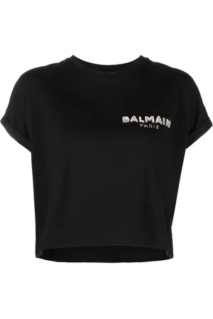 Balmain T-Shirt mit Pailletten-Logo