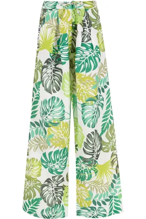 AMIR SLAMA Gerade Hose mit Palmblatt-Print