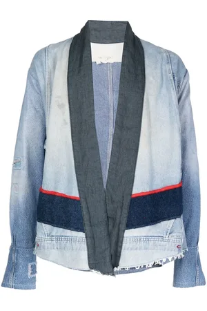 GREG LAUREN Jeansjacke im Patchwork-Look