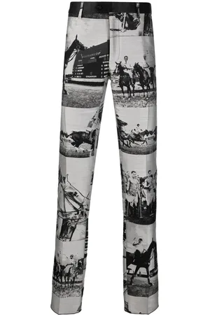 BILLIONAIRE Schmale Hose mit Pferde-Print