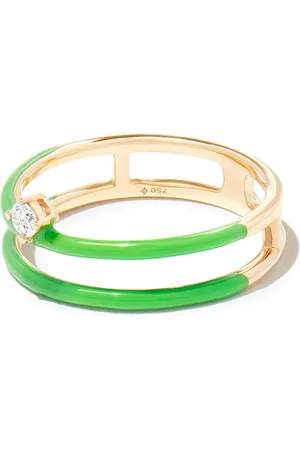 PERSÉE Emaillierter 18kt I Am It Gelbgoldring mit Diamanten