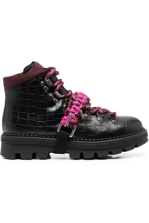 Pinko Damen Outdoorschuhe - Hiking-Boots mit Kroko-Effekt