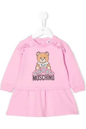 Moschino Gerüschtes Kleid mit Logo-Print