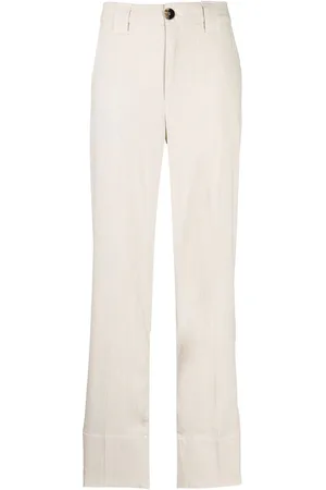 Ganni High-Waist-Hose mit geradem Bein