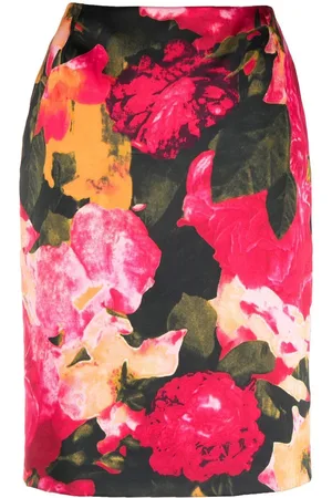 VERSACE 2000s Bleistiftrock mit Rosen-Print