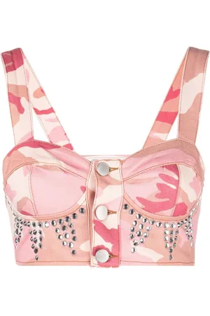 Alessandra Rich Bustier-Top mit Kristallen